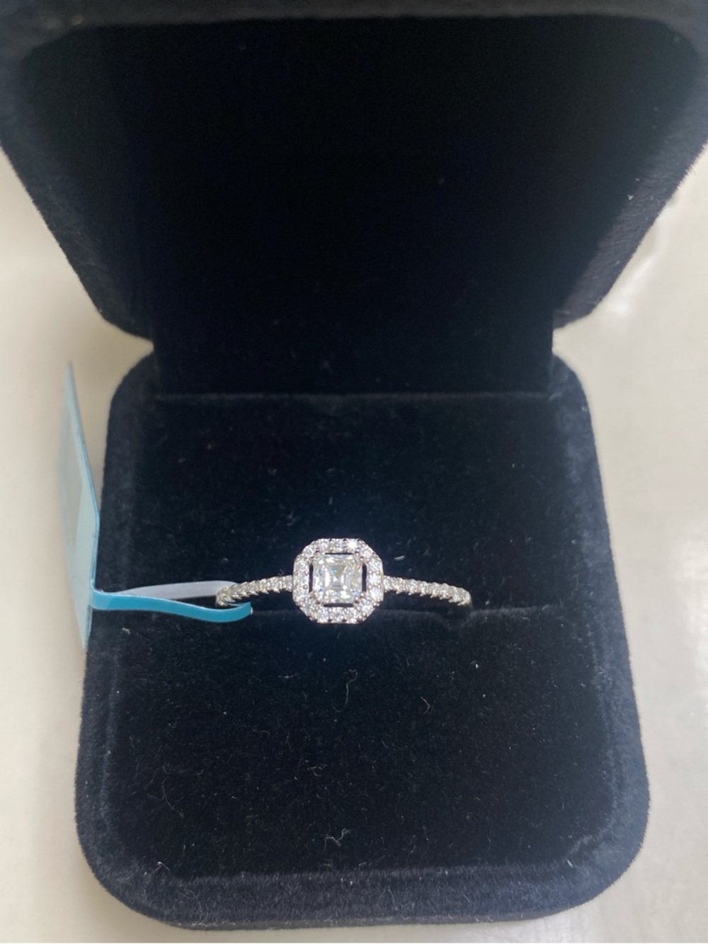 Dainty Moissanite & Silver Ring Size 10